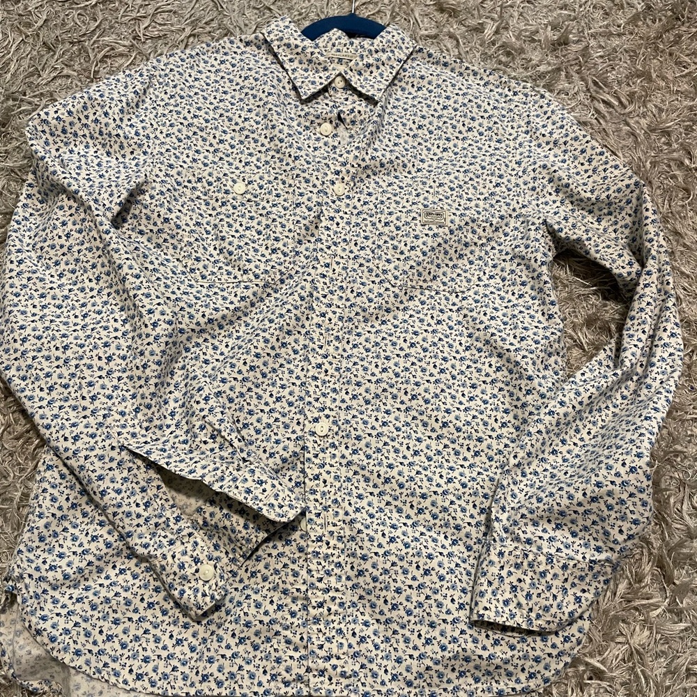 Denim & Supply Ralph Lauren Blue and White Floral Shirt